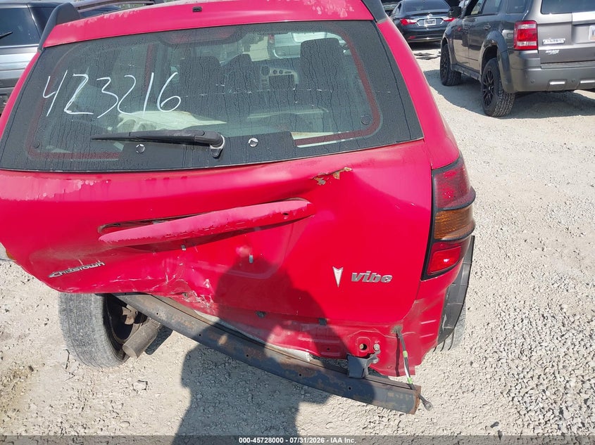 2005 Pontiac Vibe VIN 5Y2SL63805Z423216 IAAI salvage auction — REAR END, Salvage (Ohio), sold $350 on 2026-08-26 (photo 6)