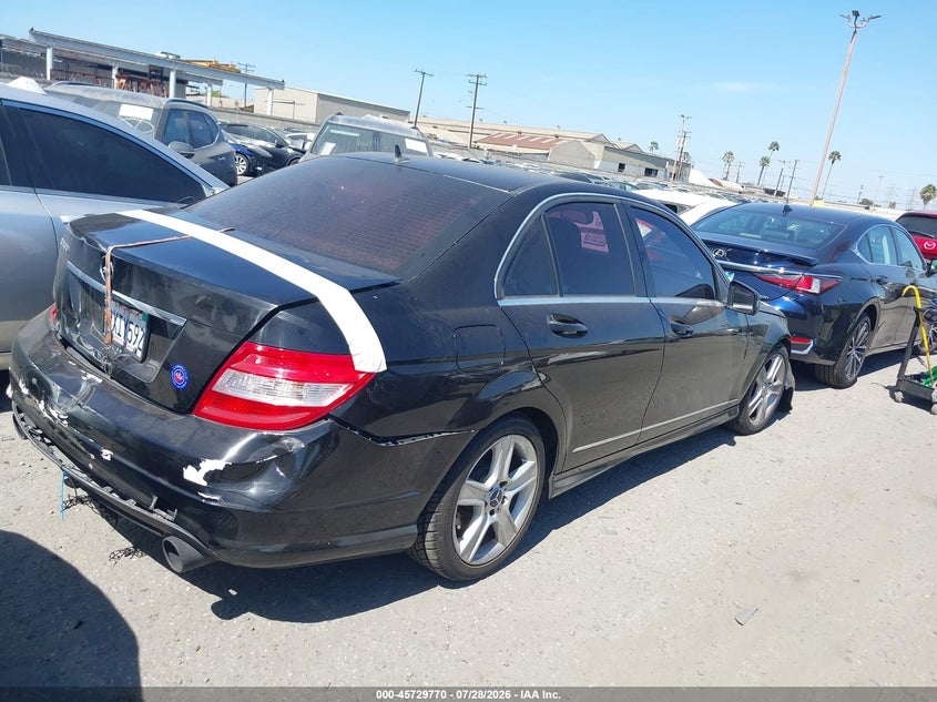 2010 Mercedes-benz C-klasse VIN WDDGF5EB0AR109338 IAAI salvage auction — REAR END, Salvage Certificate (California), sold $650 on 2026-08-19 (photo 4)