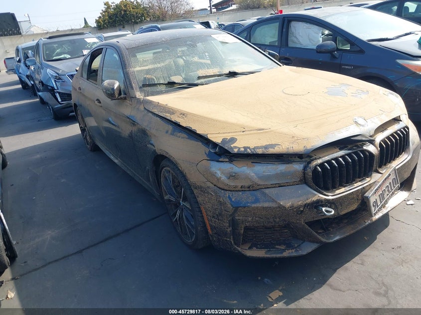 2021 BMW 5er VIN WBA13AG04MCF53391 IAAI salvage auction — WATER/FLOOD, Salvage Title, sold $5,900 on 2026-08-22 (photo 1)