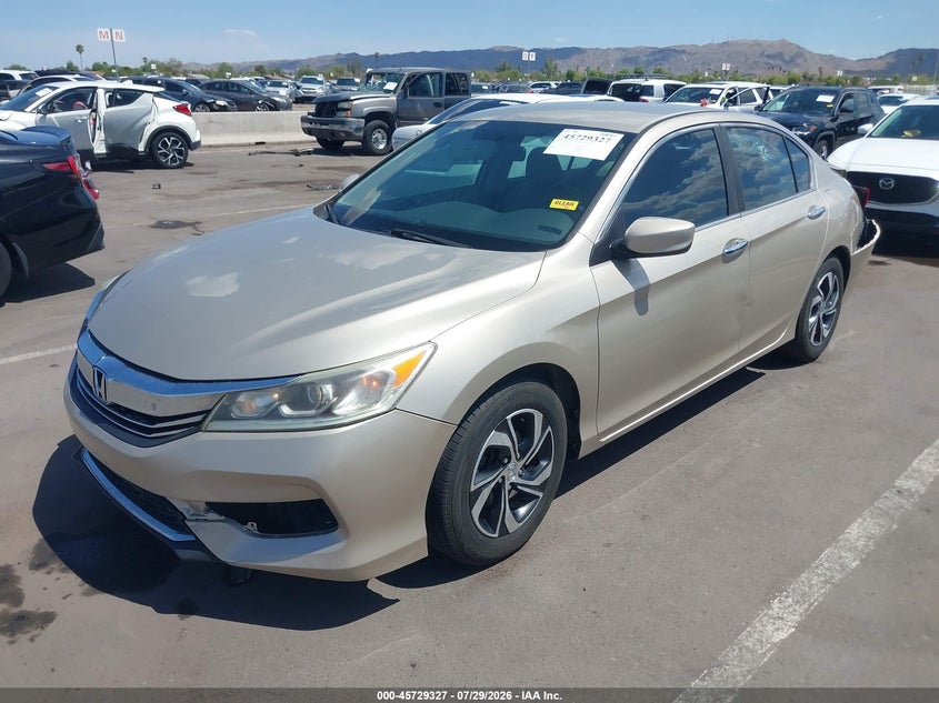2016 Honda Accord VIN 1HGCR2F33GA053961 IAAI salvage auction — LEFT REAR, Salvage (Arizona), sold $3,350 on 2026-08-03 (photo 2)