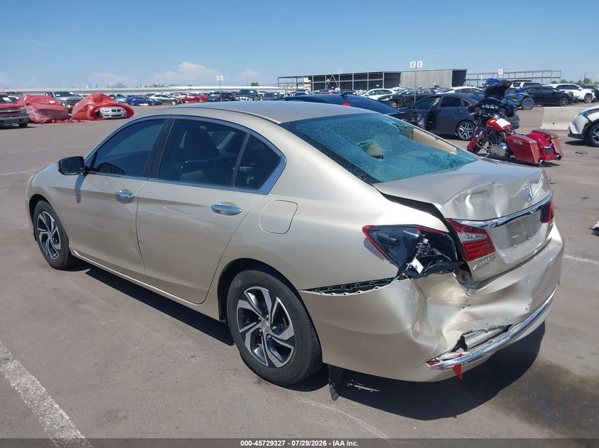 2016 Honda Accord VIN 1HGCR2F33GA053961 IAAI salvage auction — LEFT REAR, Salvage (Arizona), sold $3,350 on 2026-08-03 (photo 3)