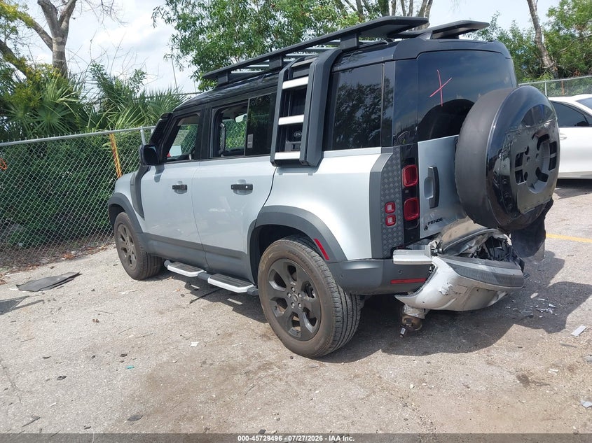 2023 Land rover Defender VIN SALEJEEX8P2123686 IAAI salvage auction — REAR END, Wait Title, sold $19,200 on 2026-08-19 (photo 3)