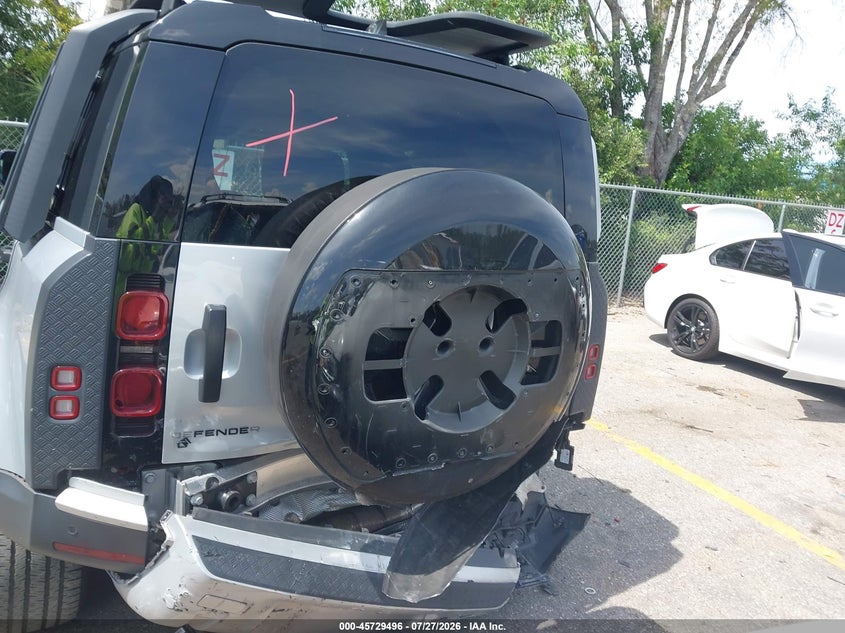 2023 Land rover Defender VIN SALEJEEX8P2123686 IAAI salvage auction — REAR END, Wait Title, sold $19,200 on 2026-08-19 (photo 6)