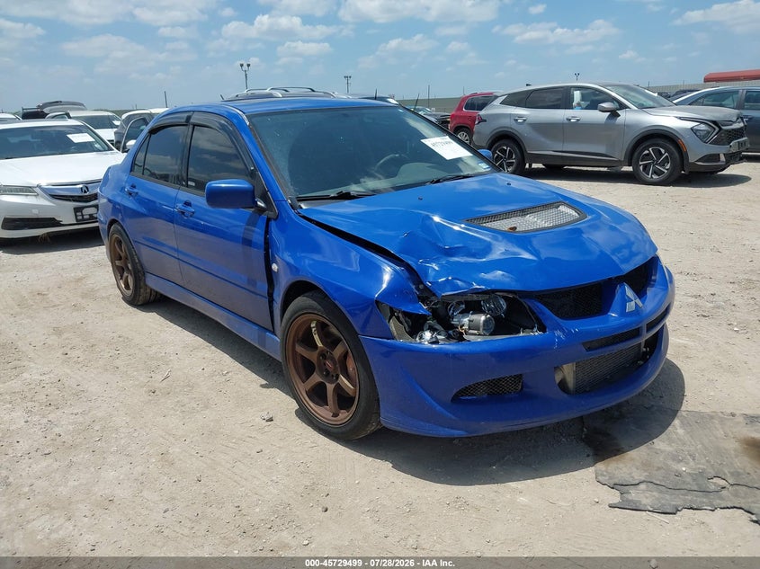 2003 Mitsubishi Lancer evolution VIN JA3AH86F73U121000 IAAI salvage auction — RIGHT FRONT, Salvage (Texas), sold $12,400 on 2026-08-24 (photo 1)