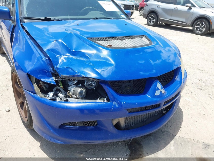 2003 Mitsubishi Lancer evolution VIN JA3AH86F73U121000 IAAI salvage auction — RIGHT FRONT, Salvage (Texas), sold $12,400 on 2026-08-24 (photo 6)