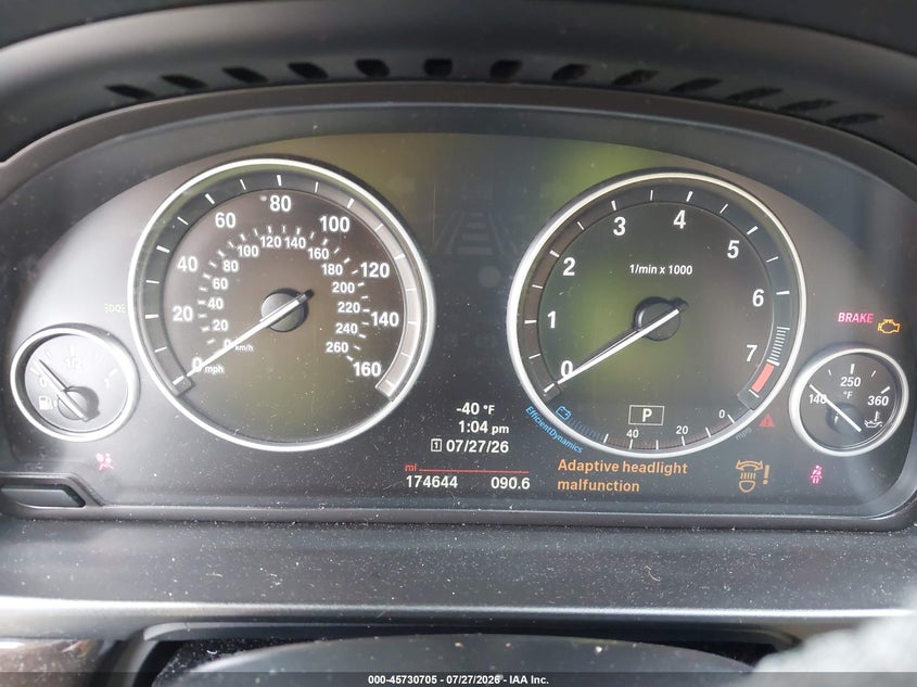 2014 BMW 5er VIN WBA5B1C53ED917248 IAAI salvage auction — FRONT END, Salvage Title, sold $525 on 2026-08-17 (photo 7)