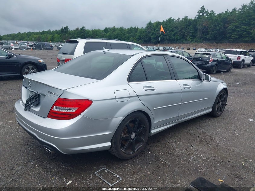 2014 Mercedes-benz C-klasse VIN WDDGF8AB2EG231854 IAAI salvage auction — RIGHT FRONT, Clear (Massachusetts), sold $2,100 on 2026-08-07 (photo 4)