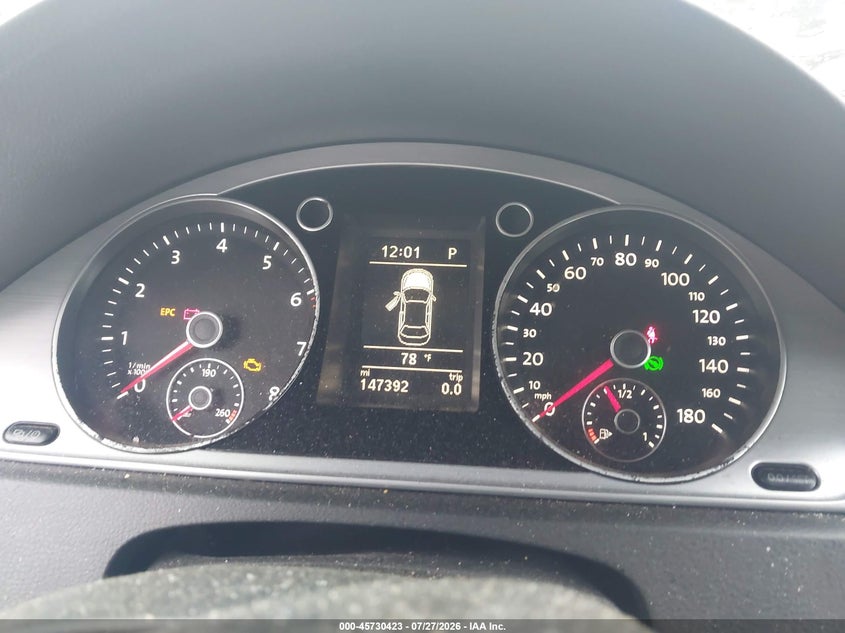 2013 Volkswagen Cc VIN WVWBN7AN8DE529458 IAAI salvage auction — NORMAL WEAR, Repossession Paperwork (Georgia), sold $375 on 2026-08-11 (photo 7)
