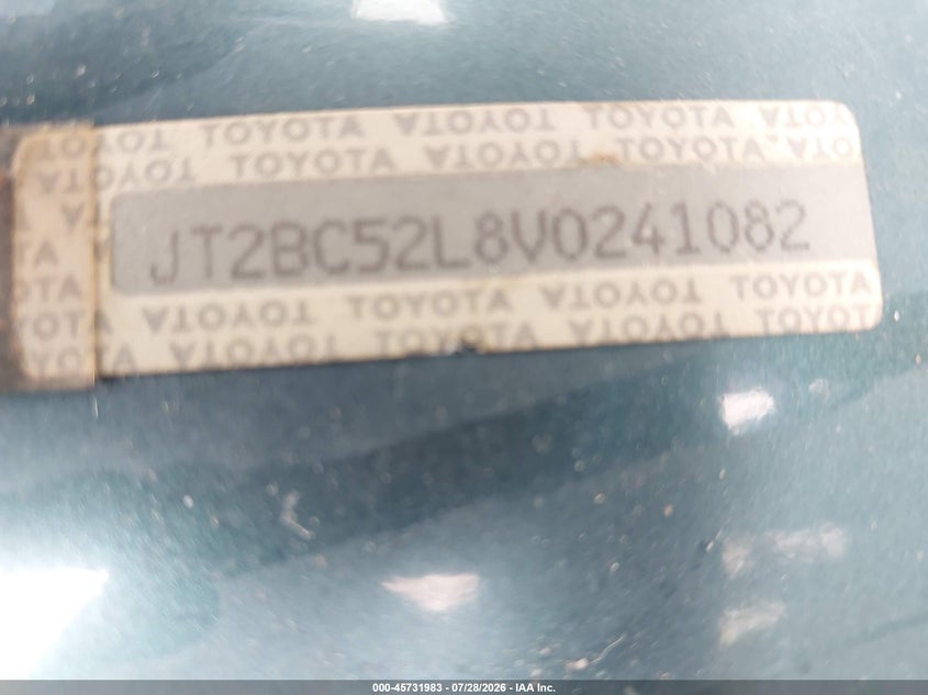 1997 Toyota Tercel VIN JT2BC52L8V0241082 IAAI salvage auction — FRONT END, Clear (Pennsylvania), sold $300 on 2026-07-31 (photo 9)