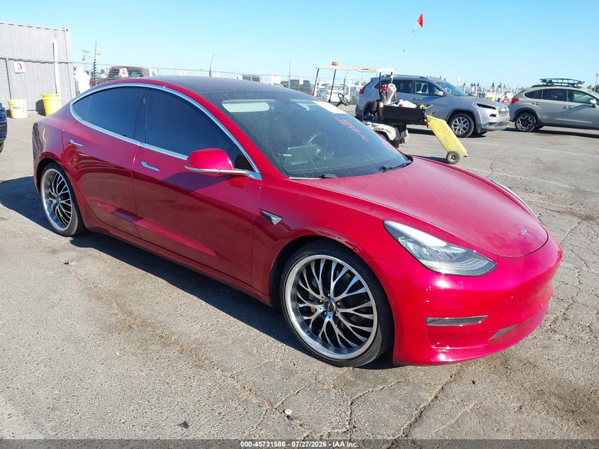 2018 Tesla Model 3 VIN 5YJ3E1EA4JF047041 IAAI salvage auction — LEFT SIDE, Salvage (California), sold $5,900 on 2026-08-26 (photo 1)