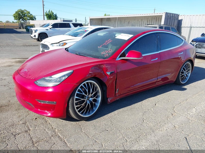 2018 Tesla Model 3 VIN 5YJ3E1EA4JF047041 IAAI salvage auction — LEFT SIDE, Salvage (California), sold $5,900 on 2026-08-26 (photo 2)