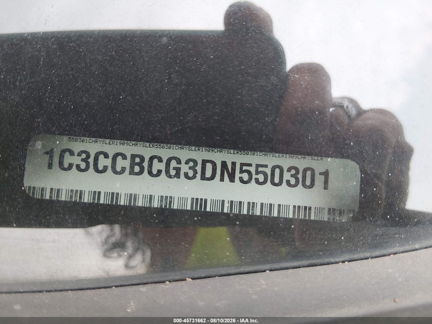 2013 Chrysler 200 VIN 1C3CCBCG3DN550301 IAAI salvage auction — LEFT SIDE, Wait Title, sold $25 on 2026-09-26 (photo 9)