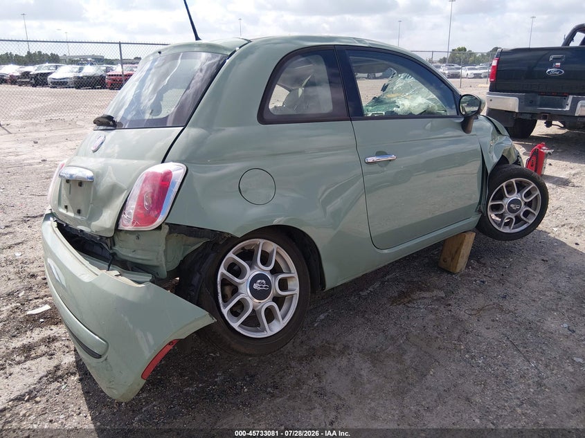 2015 Fiat 500 VIN 3C3CFFARXFT508133 IAAI salvage auction — LEFT SIDE, Wait Title, sold $225 on 2026-09-12 (photo 4)