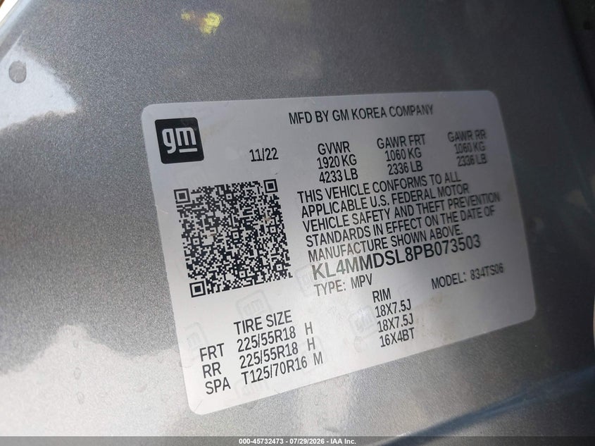 2023 Buick Encore gx VIN KL4MMDSL8PB073503 IAAI salvage auction — RIGHT FRONT, Salvage Title, sold $8,150 on 2026-09-08 (photo 9)