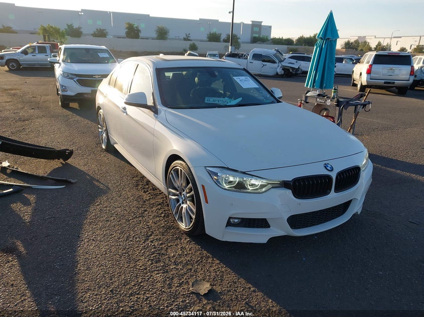 2016 BMW 3er VIN WBA8B3C5XGK383737 IAAI salvage auction — REAR END, Salvage Title, sold $10,100 on 2026-08-06 (photo 1)