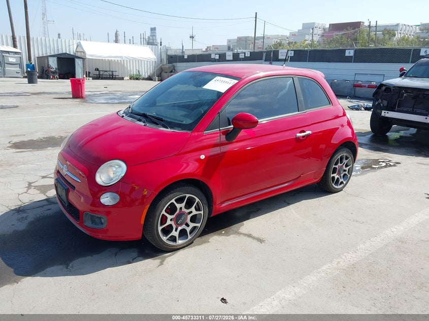 2012 Fiat 500 VIN 3C3CFFBR7CT303802 IAAI salvage auction — NORMAL WEAR, Clear - Dealer Only (California), sold $925 on 2026-08-12 (photo 2)