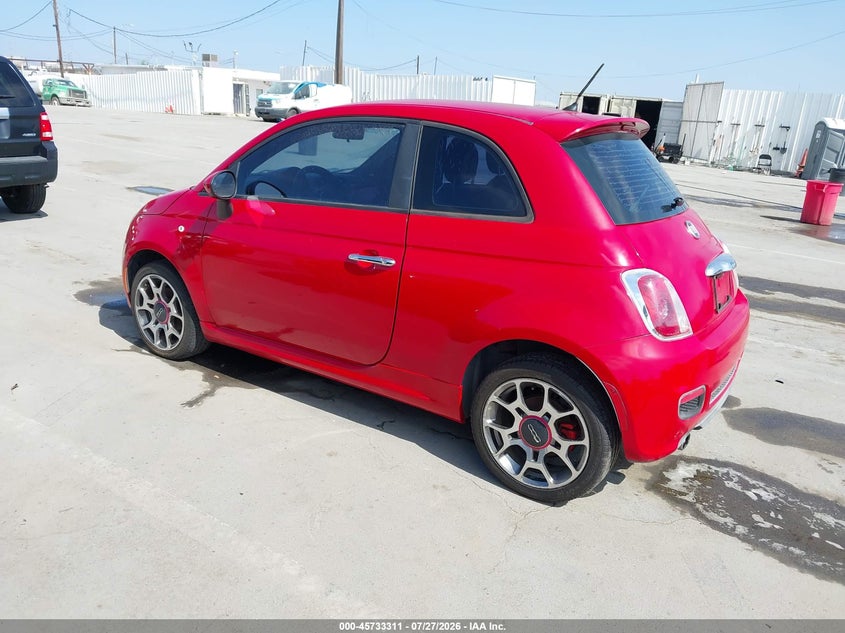 2012 Fiat 500 VIN 3C3CFFBR7CT303802 IAAI salvage auction — NORMAL WEAR, Clear - Dealer Only (California), sold $925 on 2026-08-12 (photo 3)
