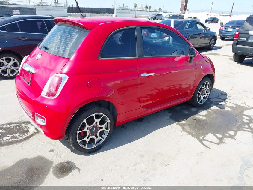 2012 Fiat 500 VIN 3C3CFFBR7CT303802 IAAI salvage auction — NORMAL WEAR, Clear - Dealer Only (California), sold $925 on 2026-08-12 (photo 4)
