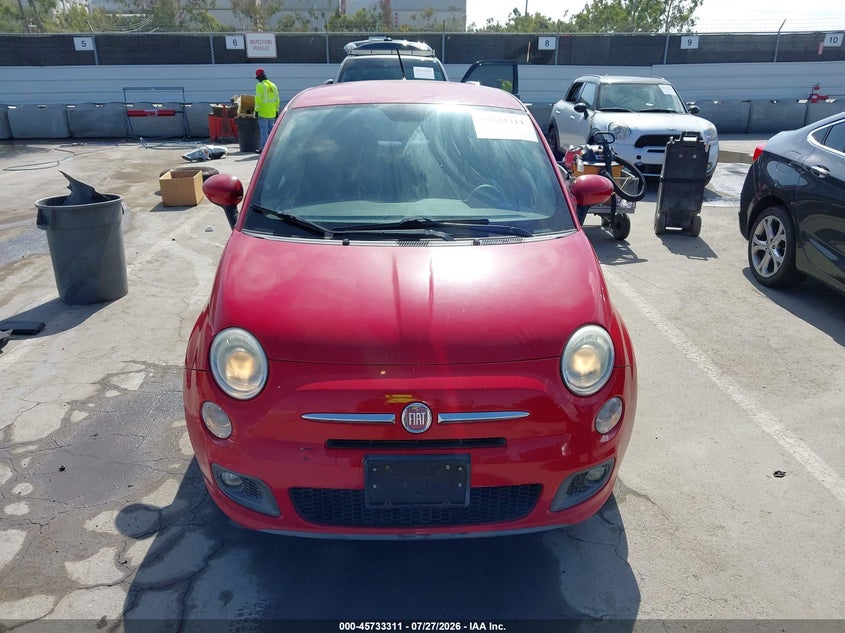 2012 Fiat 500 VIN 3C3CFFBR7CT303802 IAAI salvage auction — NORMAL WEAR, Clear - Dealer Only (California), sold $925 on 2026-08-12 (photo 6)
