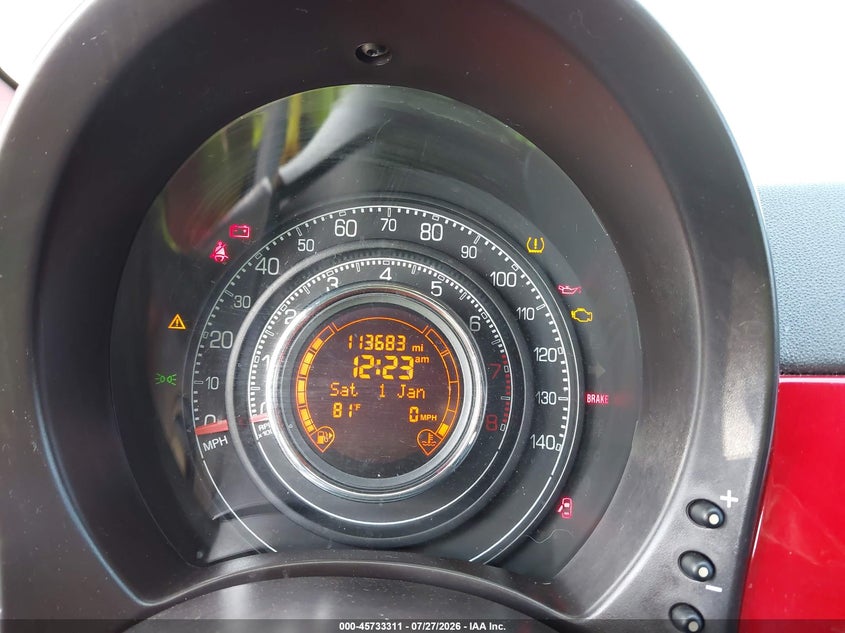 2012 Fiat 500 VIN 3C3CFFBR7CT303802 IAAI salvage auction — NORMAL WEAR, Clear - Dealer Only (California), sold $925 on 2026-08-12 (photo 7)