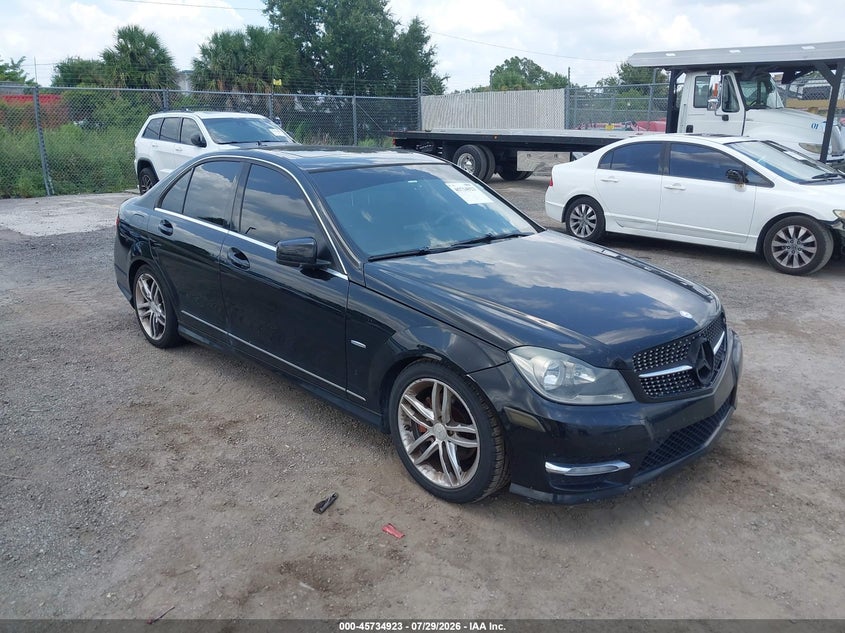 2012 Mercedes-benz C-klasse VIN WDDGF4HB5CR213316 IAAI salvage auction — NORMAL WEAR, Clear (Florida), sold $825 on 2026-08-18 (photo 1)