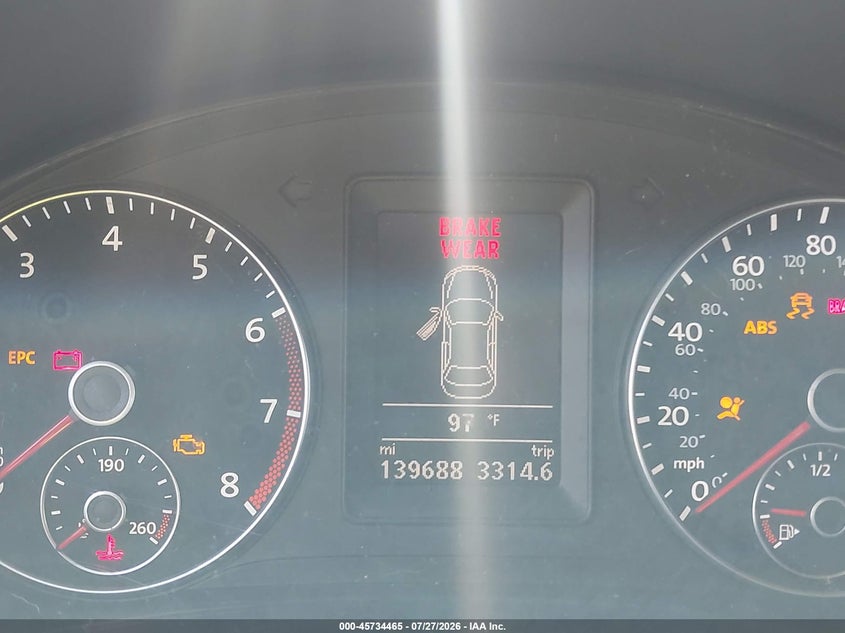 2014 Volkswagen Eos VIN WVWBW8AH1EV001596 IAAI salvage auction — NORMAL WEAR, Clear (Florida), sold $400 on 2026-08-04 (photo 7)