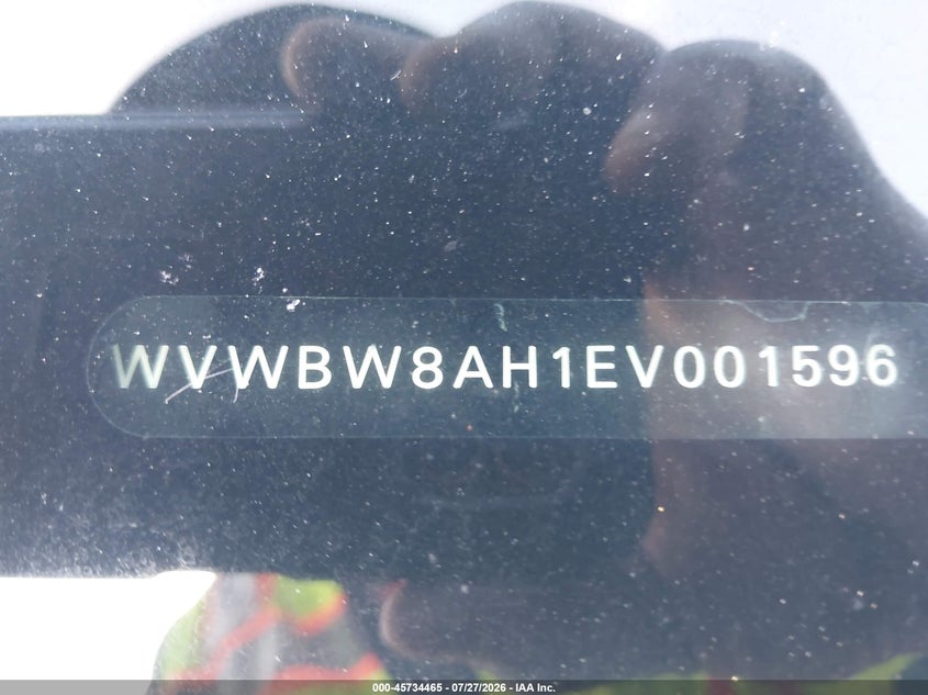 2014 Volkswagen Eos VIN WVWBW8AH1EV001596 IAAI salvage auction — NORMAL WEAR, Clear (Florida), sold $400 on 2026-08-04 (photo 9)