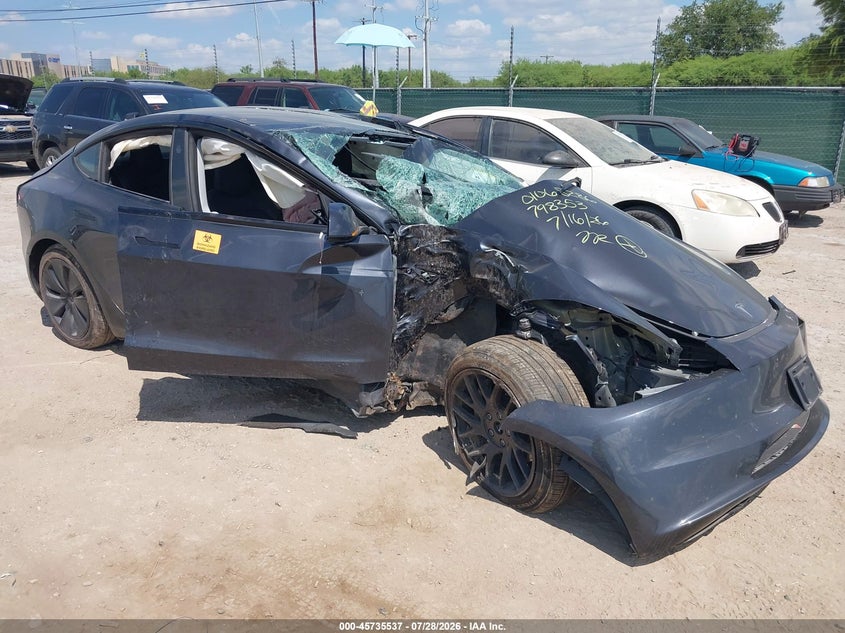 2024 Tesla Model 3 VIN 5YJ3E1EB2RF798353 IAAI salvage auction — ALL OVER, Salvage Title, sold $4,100 on 2026-09-08 (photo 1)