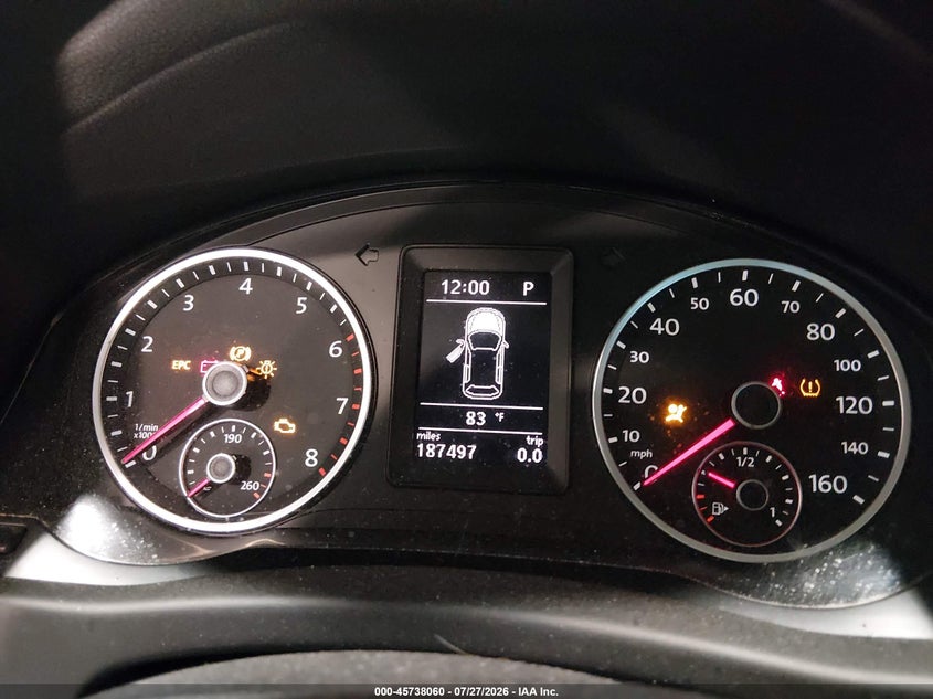 2012 Volkswagen Tiguan VIN WVGAV7AX7CW000696 IAAI salvage auction — VANDALISM, Salvage Title, sold $225 on 2026-08-19 (photo 7)