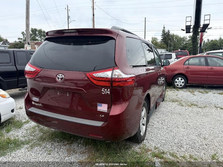 2017 Toyota Sienna VIN 5TDKZ3DC0HS845833 IAAI salvage auction — NORMAL WEAR, Clear - Tbo (Indiana), sold $25 on 2026-07-29 (photo 4)