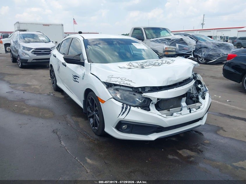 2021 Honda Civic VIN 19XFC2F83ME003546 IAAI salvage auction — FRONT END, Salvage Title, sold $3,750 on 2026-08-19 (photo 1)