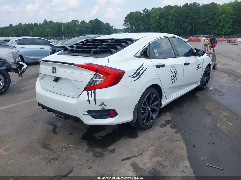 2021 Honda Civic VIN 19XFC2F83ME003546 IAAI salvage auction — FRONT END, Salvage Title, sold $3,750 on 2026-08-19 (photo 4)