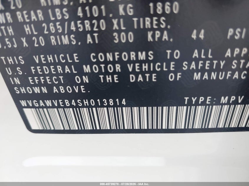 2025 Volkswagen Id. buzz VIN WVGAWVEB4SH013814 IAAI salvage auction — FRONT END, Clear (Virginia), sold $25 on 2026-07-31 (photo 9)