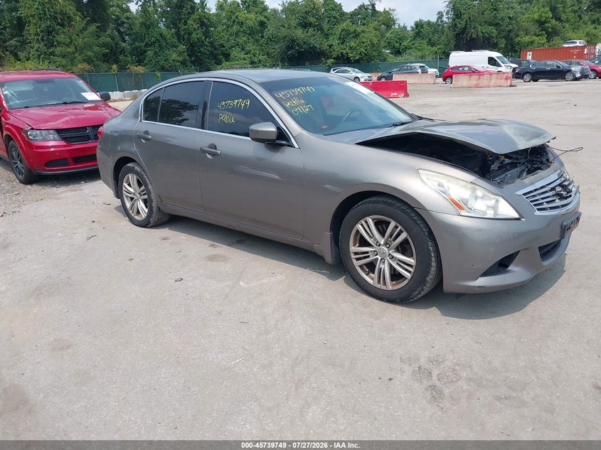 2012 Infiniti G VIN JN1CV6AR5CM682212 IAAI salvage auction — NORMAL WEAR, Clear (Virginia), sold $1,100 on 2026-08-01 (photo 1)