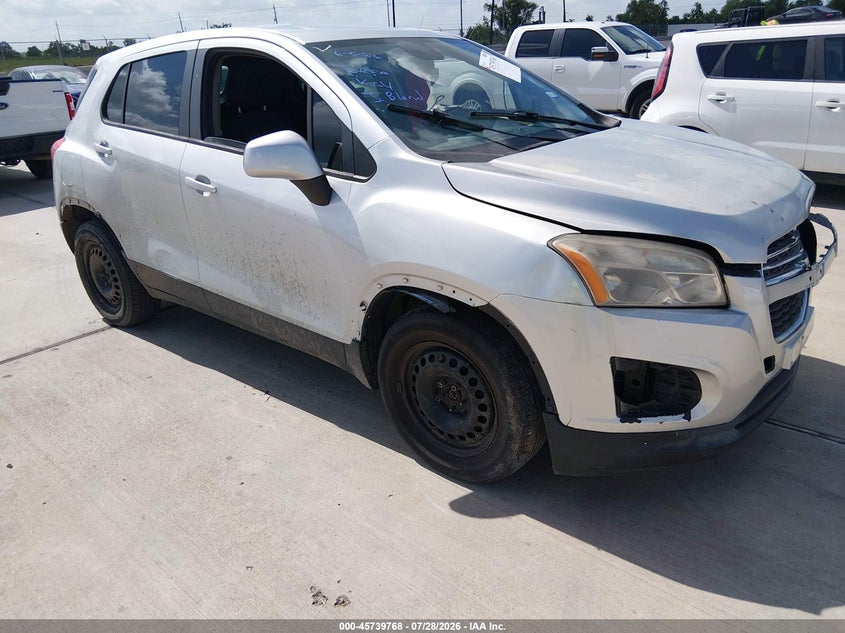 2016 Chevrolet Trax VIN KL7CJKSB2GB545472 IAAI salvage auction — FRONT END, Original (Texas), sold $1,500 on 2026-07-31 (photo 1)