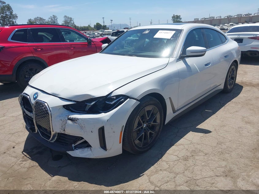 2025 BMW i4 VIN WBY23HD08SFT98632 IAAI salvage auction — FRONT END, Salvage (California), sold $19,700 on 2026-09-16 (photo 2)