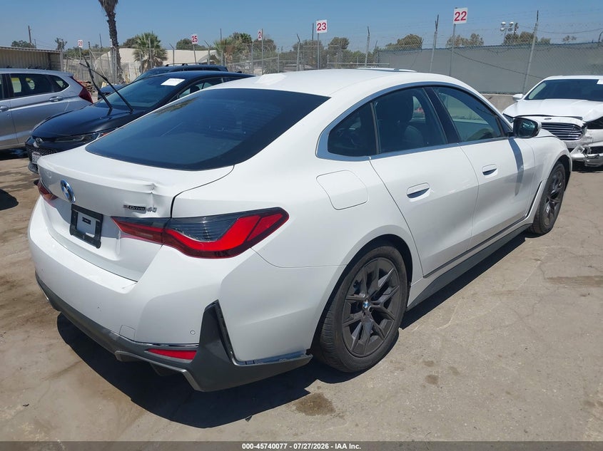 2025 BMW i4 VIN WBY23HD08SFT98632 IAAI salvage auction — FRONT END, Salvage (California), sold $19,700 on 2026-09-16 (photo 4)
