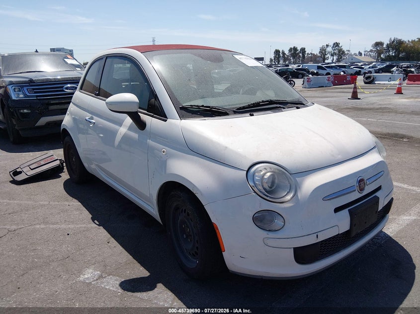 2013 Fiat 500 VIN 3C3CFFDR9DT674376 IAAI salvage auction — NORMAL WEAR, Salvage Title, sold $200 on 2026-09-10 (photo 1)