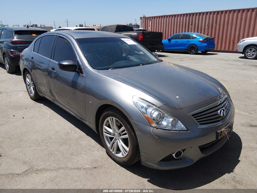2015 Infiniti Q40 VIN JN1CV6AP6FM502982 IAAI salvage auction — WATER/FLOOD, Salvage (California), sold $1,150 on 2026-08-03 (photo 1)