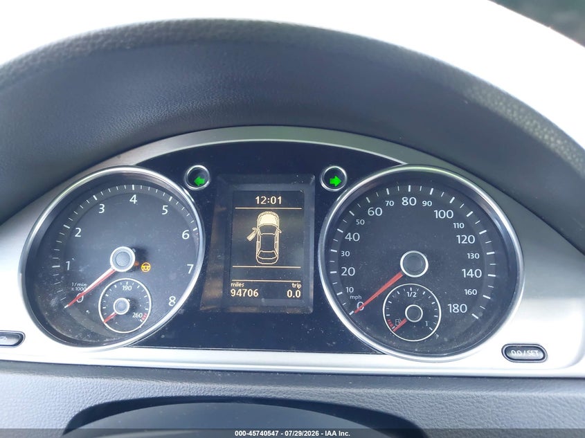 2013 Volkswagen Passat cc VIN WVWRP7AN1DE502885 IAAI salvage auction — NORMAL WEAR, App For Dup Salv Title - Dealer (California), sold $275 on 2026-08-10 (photo 7)