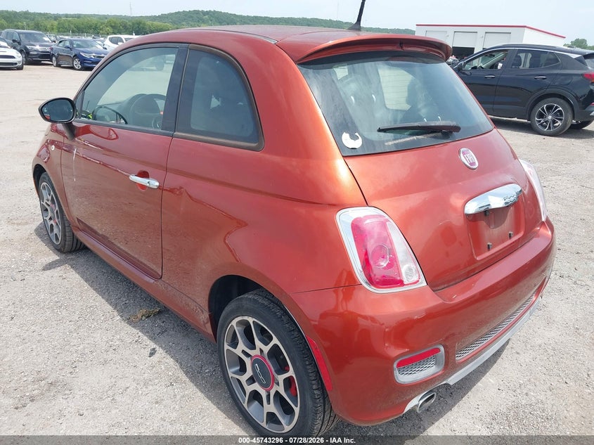 2015 Fiat 500 VIN 3C3CFFBR7FT663396 IAAI salvage auction — NORMAL WEAR, Clear - Public Restricted (Oklahoma), sold $750 on 2026-08-11 (photo 3)
