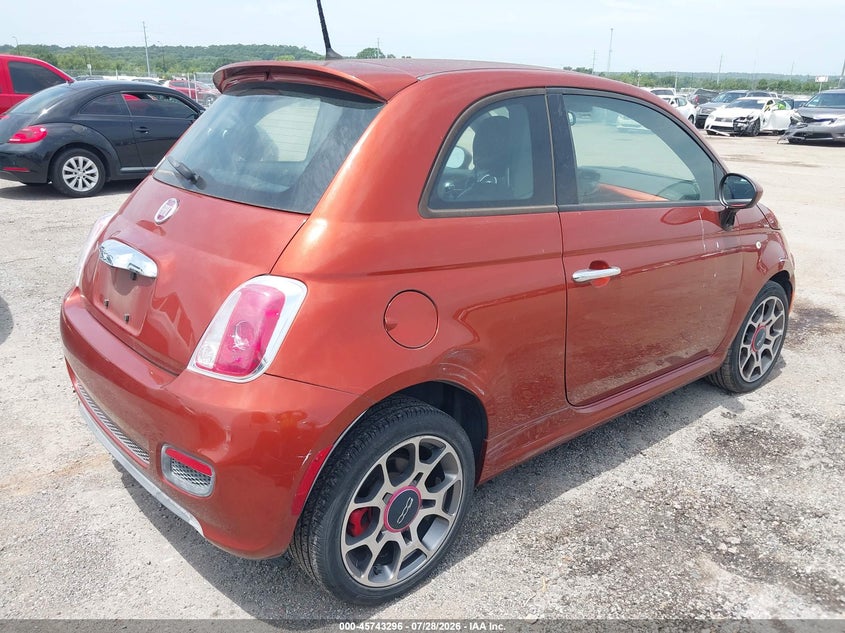 2015 Fiat 500 VIN 3C3CFFBR7FT663396 IAAI salvage auction — NORMAL WEAR, Clear - Public Restricted (Oklahoma), sold $750 on 2026-08-11 (photo 4)