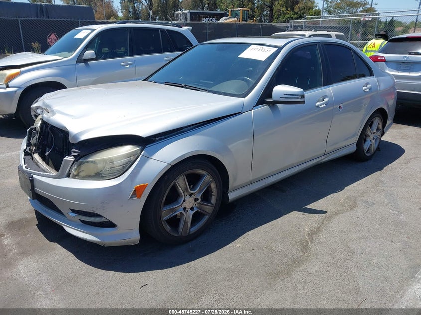 2011 Mercedes-benz C class VIN WDDGF5EB6BA465471 IAAI salvage auction — FRONT END, Salvage (California), sold $575 on 2026-08-20 (photo 2)