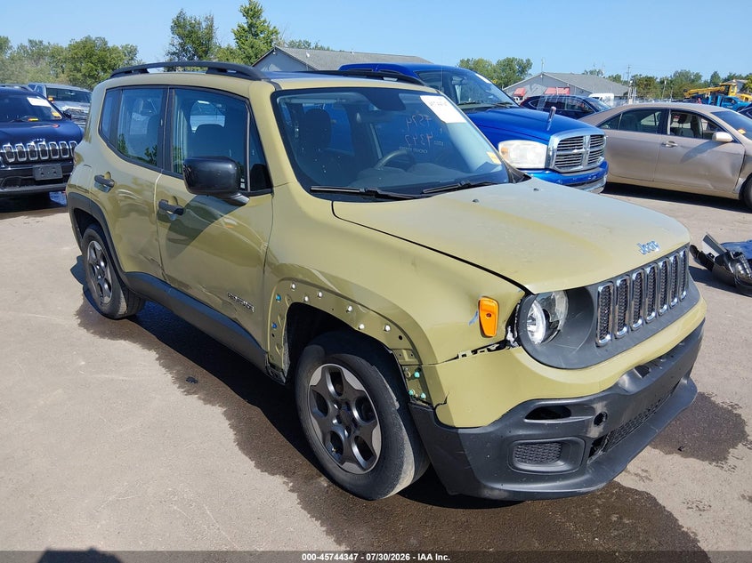 2015 Jeep Renegade VIN ZACCJAAH6FPC03322 IAAI salvage auction — RIGHT SIDE, Wait Title, sold $1,350 on 2026-08-18 (photo 1)