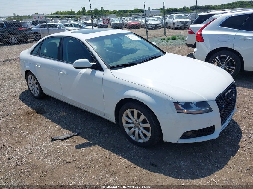 2012 Audi A4 VIN WAUBFAFLXCA114100 IAAI salvage auction — NORMAL WEAR, Clear (Illinois), sold $1,000 on 2026-08-19 (photo 1)