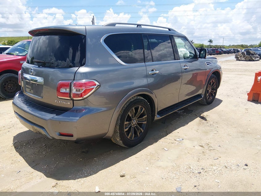 2019 Nissan Armada VIN JN8AY2NE1K9755657 IAAI salvage auction — FRONT & REAR, Salvage Title, sold $7,300 on 2026-08-20 (photo 4)