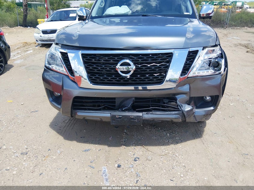 2019 Nissan Armada VIN JN8AY2NE1K9755657 IAAI salvage auction — FRONT & REAR, Salvage Title, sold $7,300 on 2026-08-20 (photo 6)