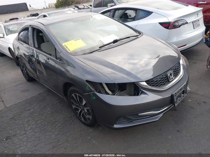 2013 Honda Civic VIN 19XFB2F83DE212529 IAAI salvage auction — SIDE, Salvage Certificate (California), sold $2,350 on 2026-08-01 (photo 1)