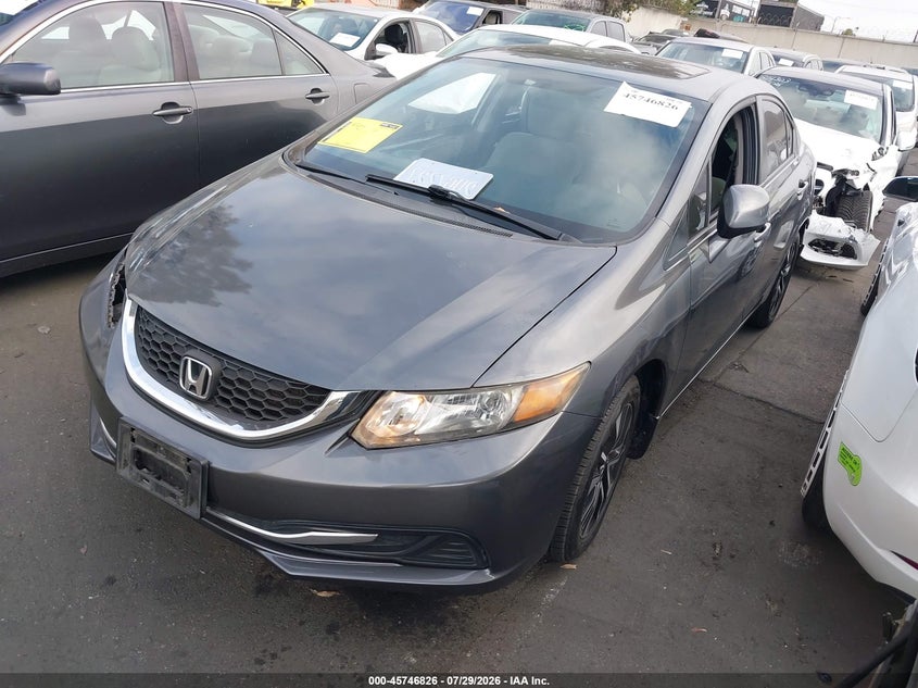 2013 Honda Civic VIN 19XFB2F83DE212529 IAAI salvage auction — SIDE, Salvage Certificate (California), sold $2,350 on 2026-08-01 (photo 2)