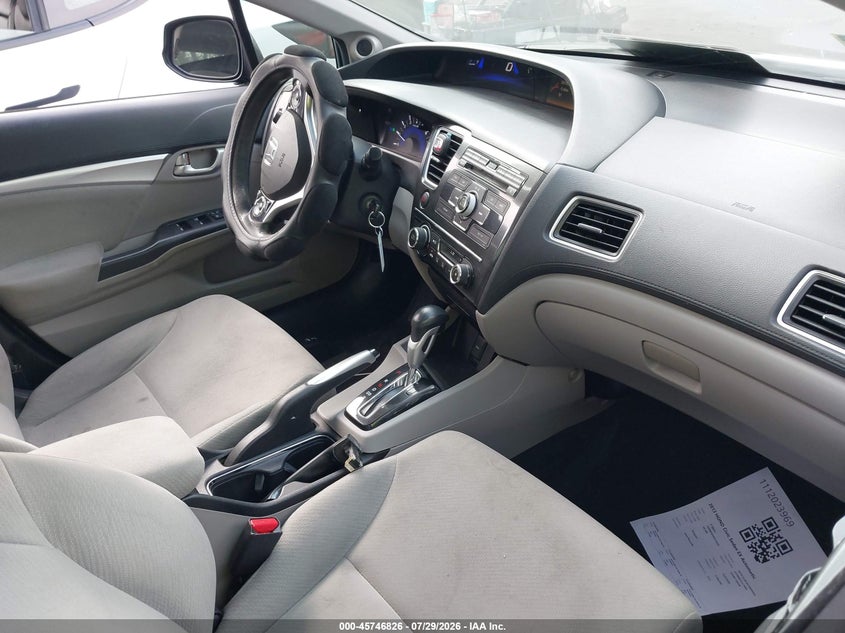 2013 Honda Civic VIN 19XFB2F83DE212529 IAAI salvage auction — SIDE, Salvage Certificate (California), sold $2,350 on 2026-08-01 (photo 5)